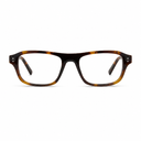 Tortoise rectangular eyeglasses on a white background