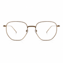 Bronze-framed eyeglasses on a white background
