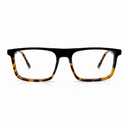 Black and tortoiseshell glasses on a white background