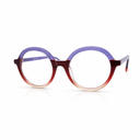 Round eyeglasses with a gradient color scheme on a white background