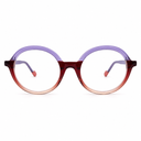 Round eyeglasses with gradient colors on a white background