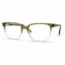 Green eyeglasses on a white background
