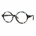 Round eyeglasses with a multicolor frame on a white background