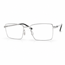 Silver eyeglasses on a white background