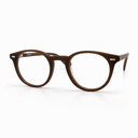 Brown round eyeglasses on a white background