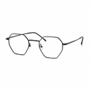 Gray silver hexagonal eyeglasses on a white background