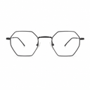 Gray silver eyeglasses on a white background