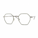 Green Silver hexagonal eyeglasses on a white background