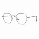 Silver metal eyeglasses on a white background