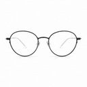 Round black eyeglasses on a white background