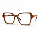 Brown and orange eyeglasses 