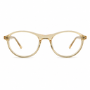 Acetate orange eyeglasses on a white background