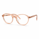 Orange pink eyeglasses on a white background