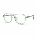 Green aviator eyeglasses on a white background