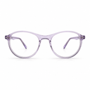 Purple eyeglasses on a white background