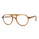 Brown aviator eyeglasses on a white background