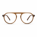 Brown eyeglasses on a white background