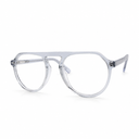 Clear aviator eyeglasses on a white background