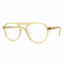 Yellow aviator eyeglasses on a white background