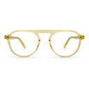 Yellow eyeglasses on a white background