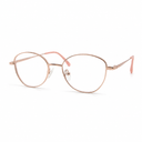Rose gold eyeglasses on a white background