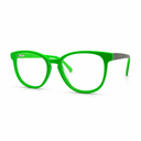 Green eyeglasses on a white background