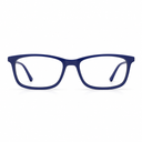 Blue eyeglasses on a white background