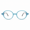 Blue eyeglasses on a white background