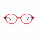Pink eyeglasses on a white background