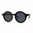 Black round sunglasses on a white background