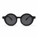 Black round sunglasses on a white background