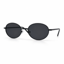 Black round sunglasses on a white background