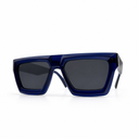 Navy sunglasses with dark lenses on a white background
