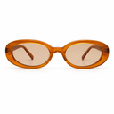 Orange sunglasses on a white background
