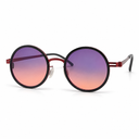 Round sunglasses with gradient lenses on a white background