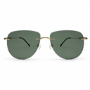Sunglasses with gold frame on a white background