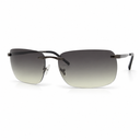 Rimless rectangular sunglasses on a white background