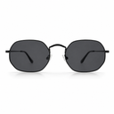 Black sunglasses with thin frame on a white background