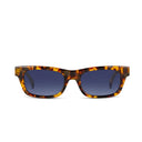 Rectangle turtoise sunglasses  with ble lenses 