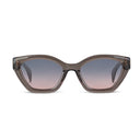 Sunglasses with gradient lenses on a white background
