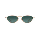 Rose gold cate eye sunglasses wilth green lenses