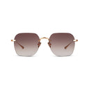 Rimless Sunglasses with gradient lenses on a white background