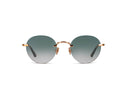 Round sunglasses with gradient lenses on a white background