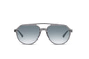Sunglasses with a transparent frame and gradient lenses on a white background