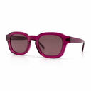 Sunglasses with a pink frame on a white background