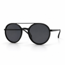 Black round sunglasses on a white background