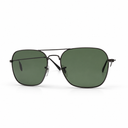 Aviator sunglasses with green lenses on a white background