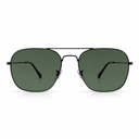 Aviator sunglasses with green lenses on a white background