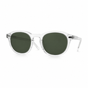 Clear frame sunglasses with lenses on a white background