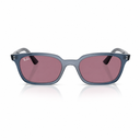 Blue sunglasses with pink lenses in a white background. 